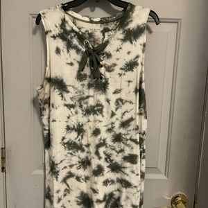 green tie dye dress